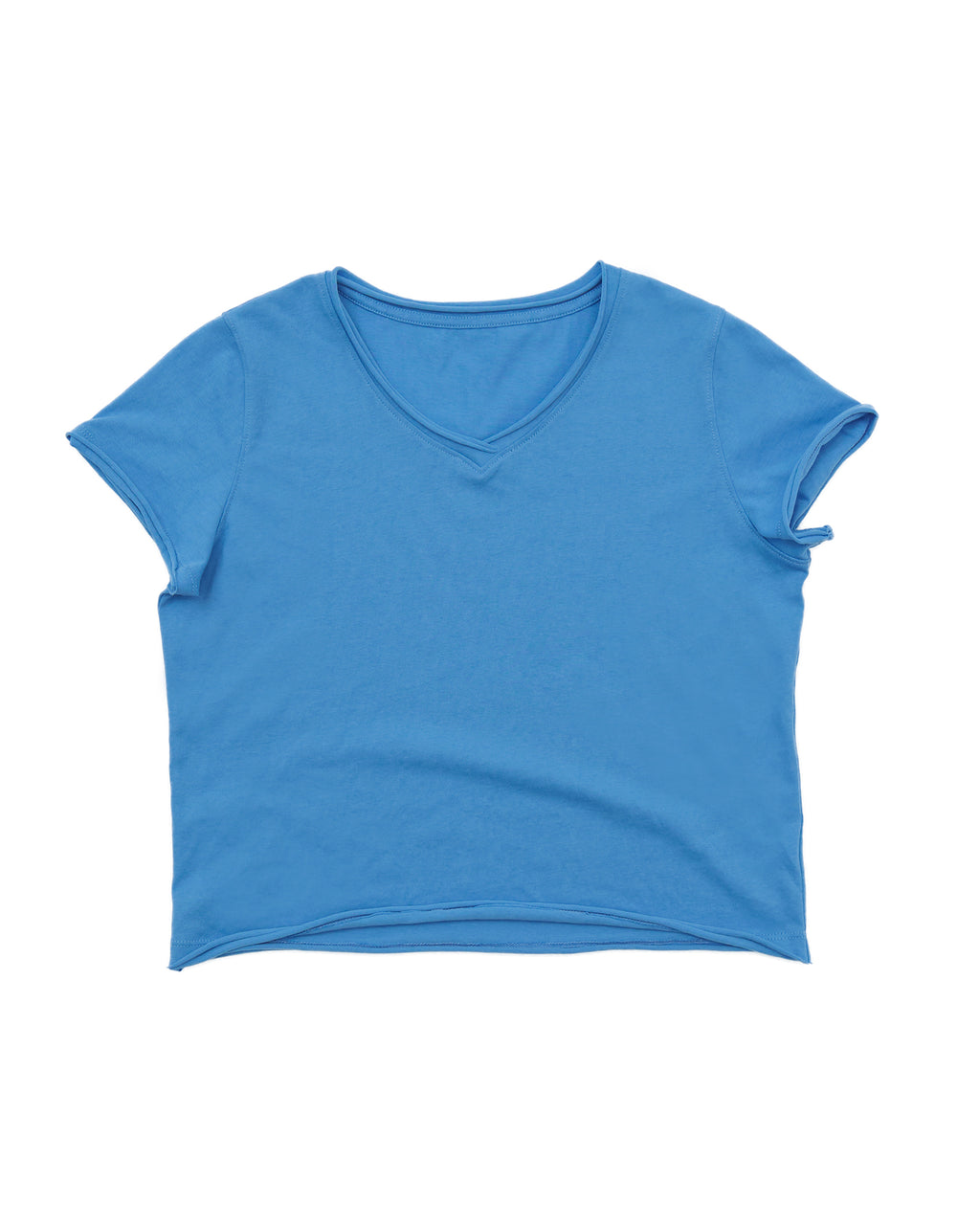 カットオフ VネックTシャツ｜フレンチブルー