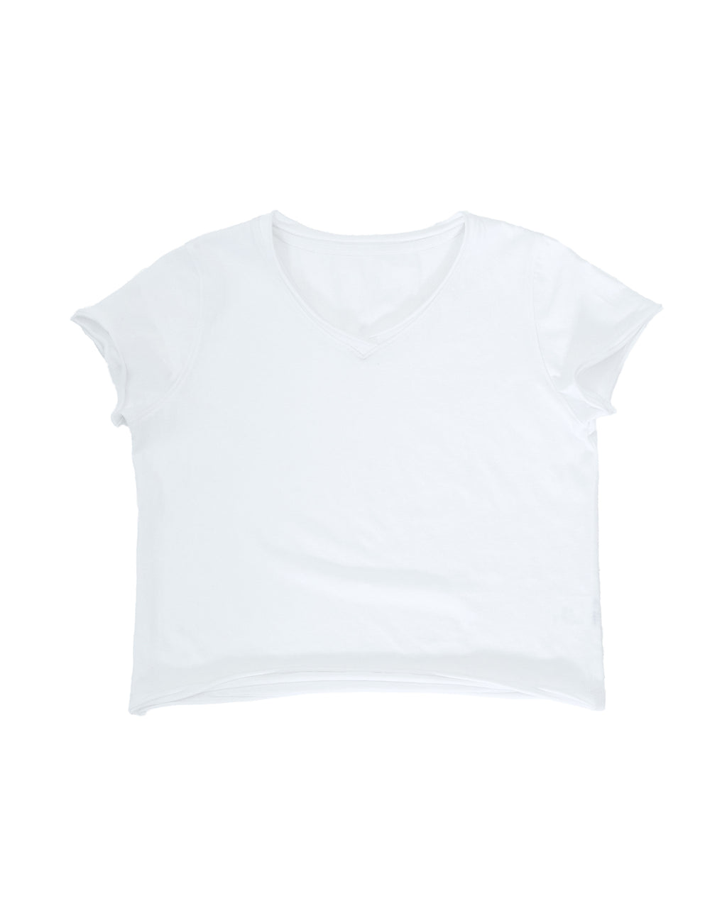 カットオフ VネックTシャツ｜ホワイト