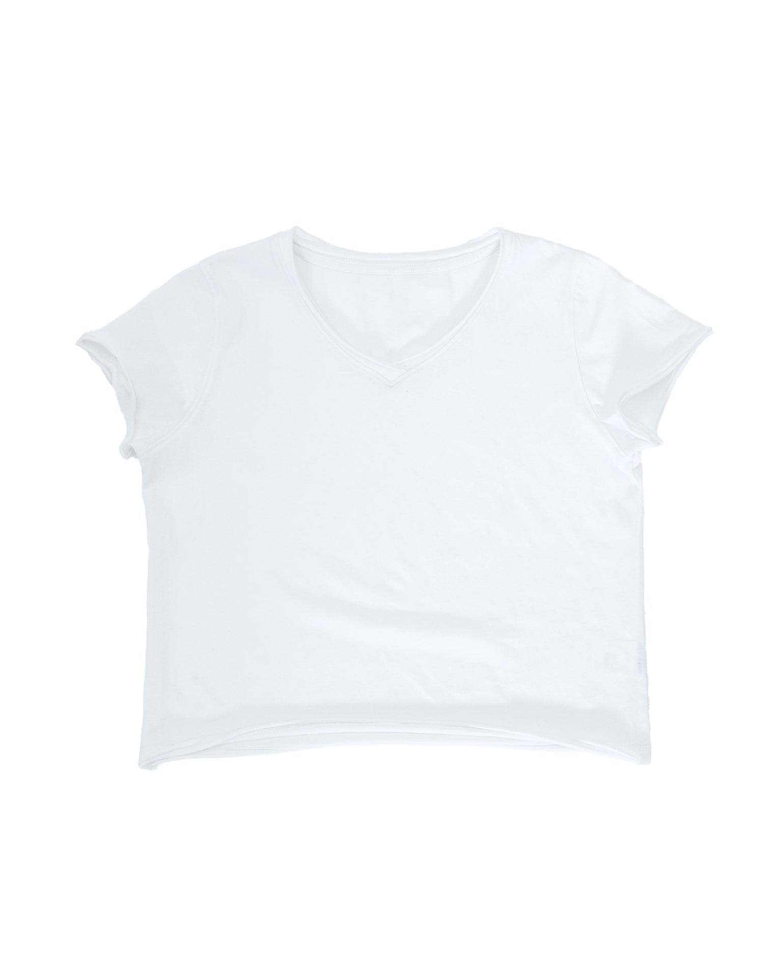 カットオフ VネックTシャツ｜ホワイト