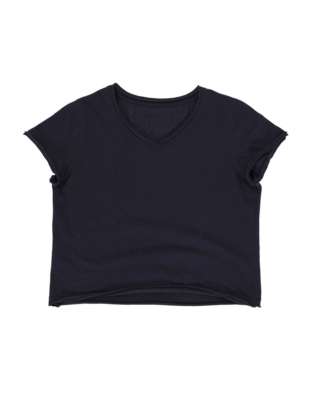 カットオフ VネックTシャツ｜ネイビー