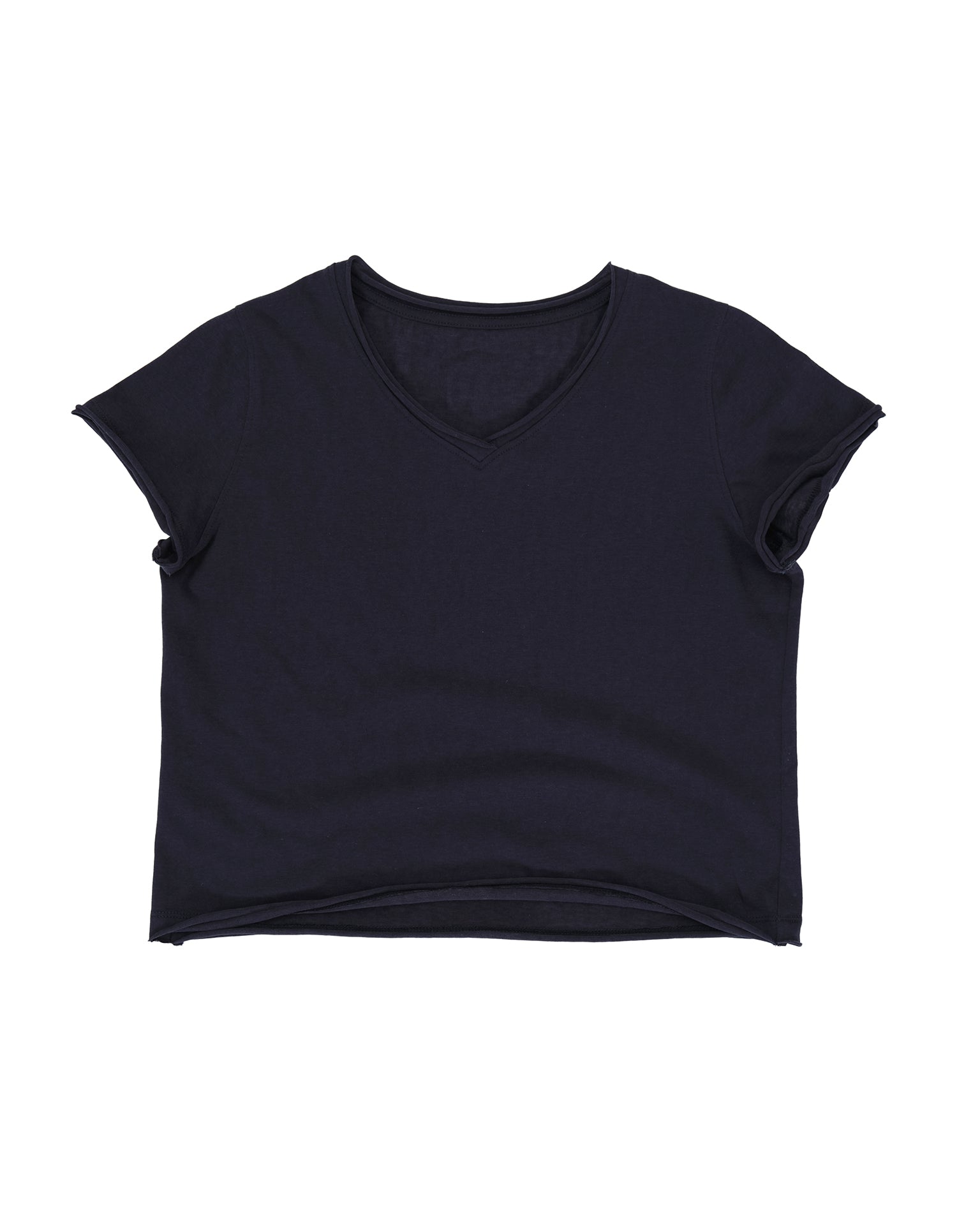カットオフ VネックTシャツ｜ネイビー