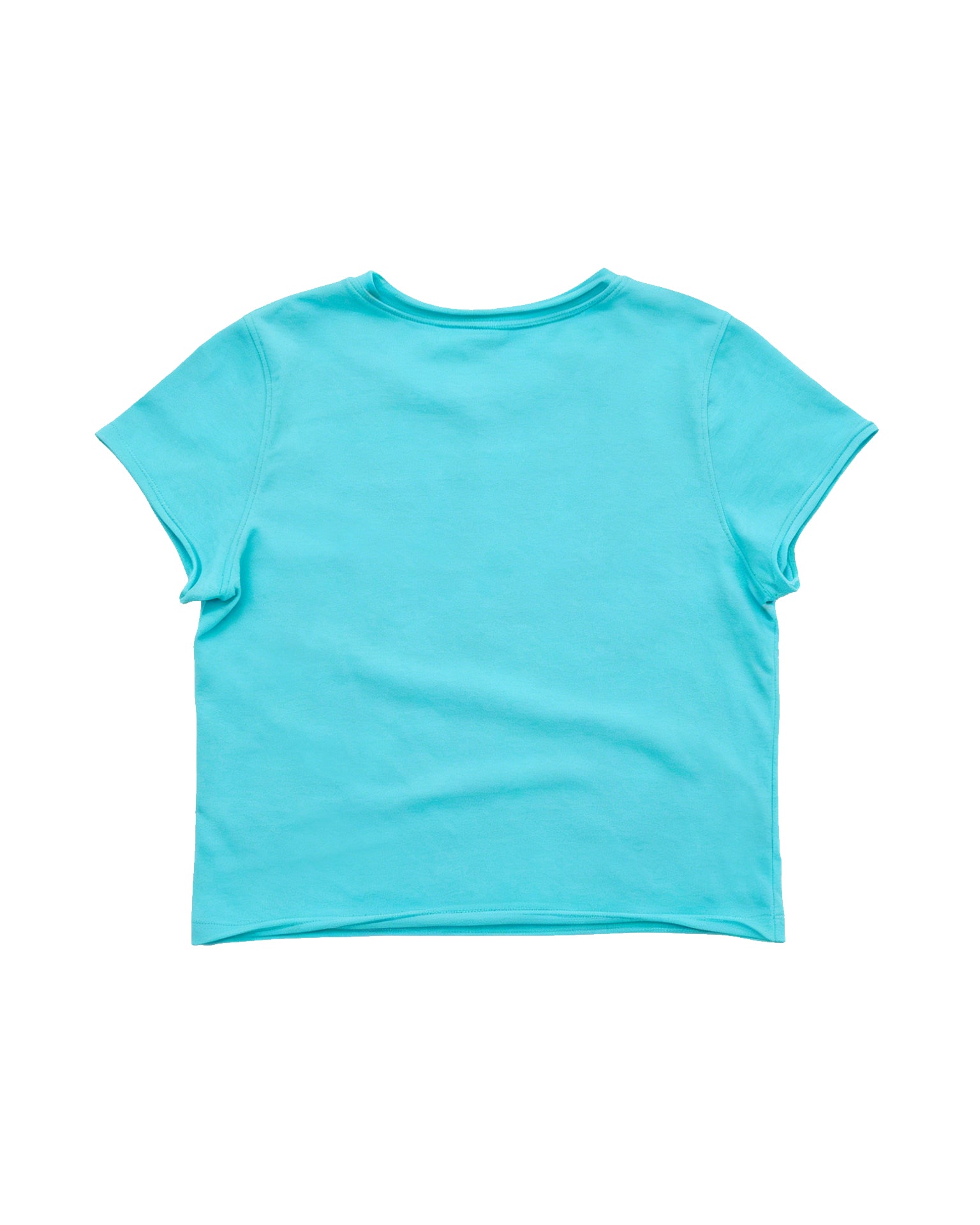 カットオフ クルーネックTシャツ｜ミントブルー