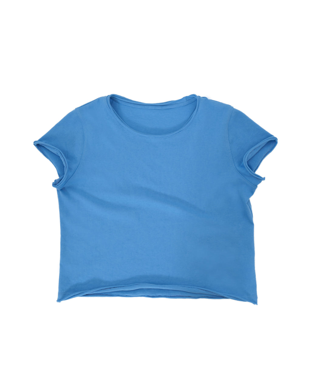 カットオフ クルーネックTシャツ｜フレンチブルー