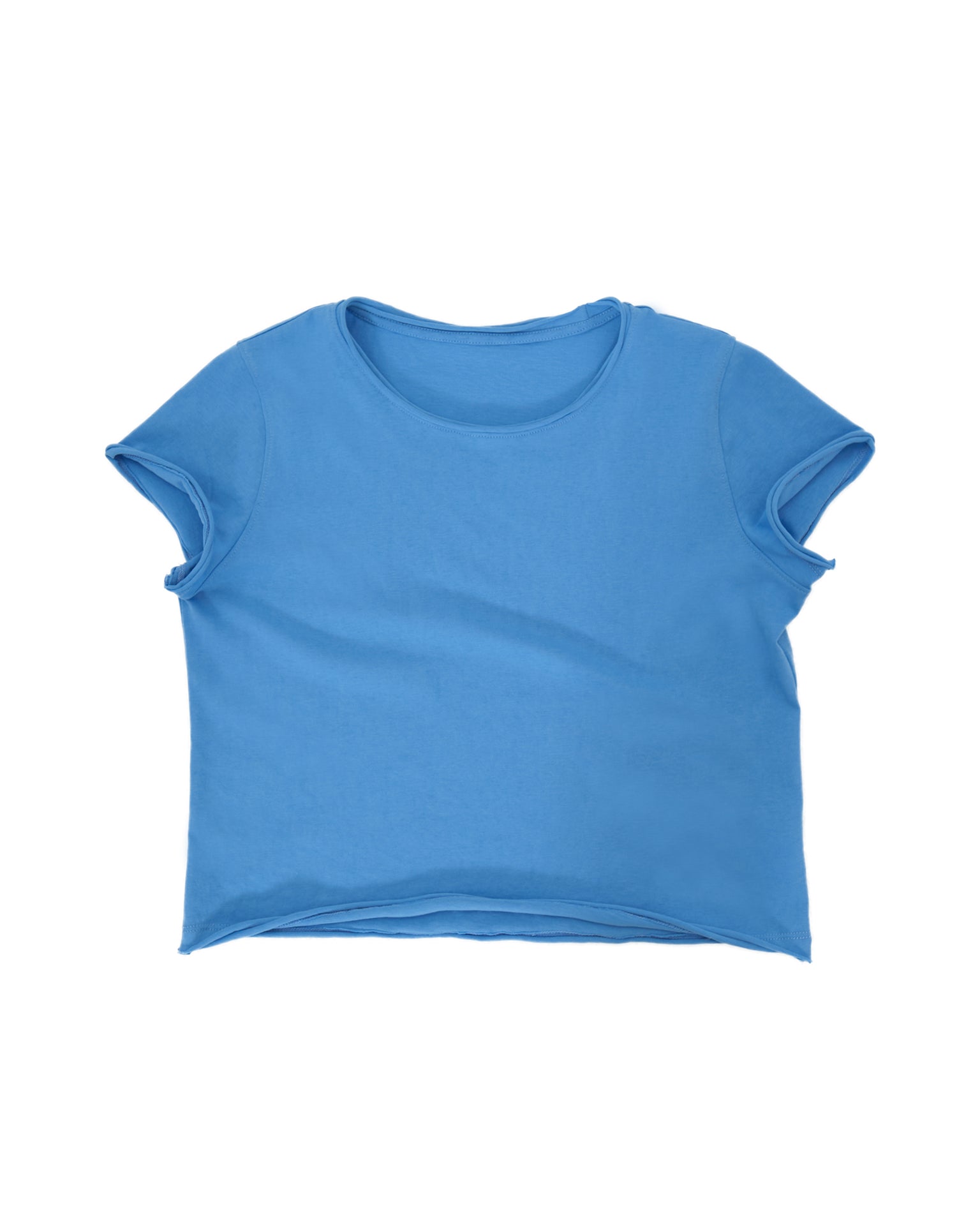 カットオフ クルーネックTシャツ｜フレンチブルー