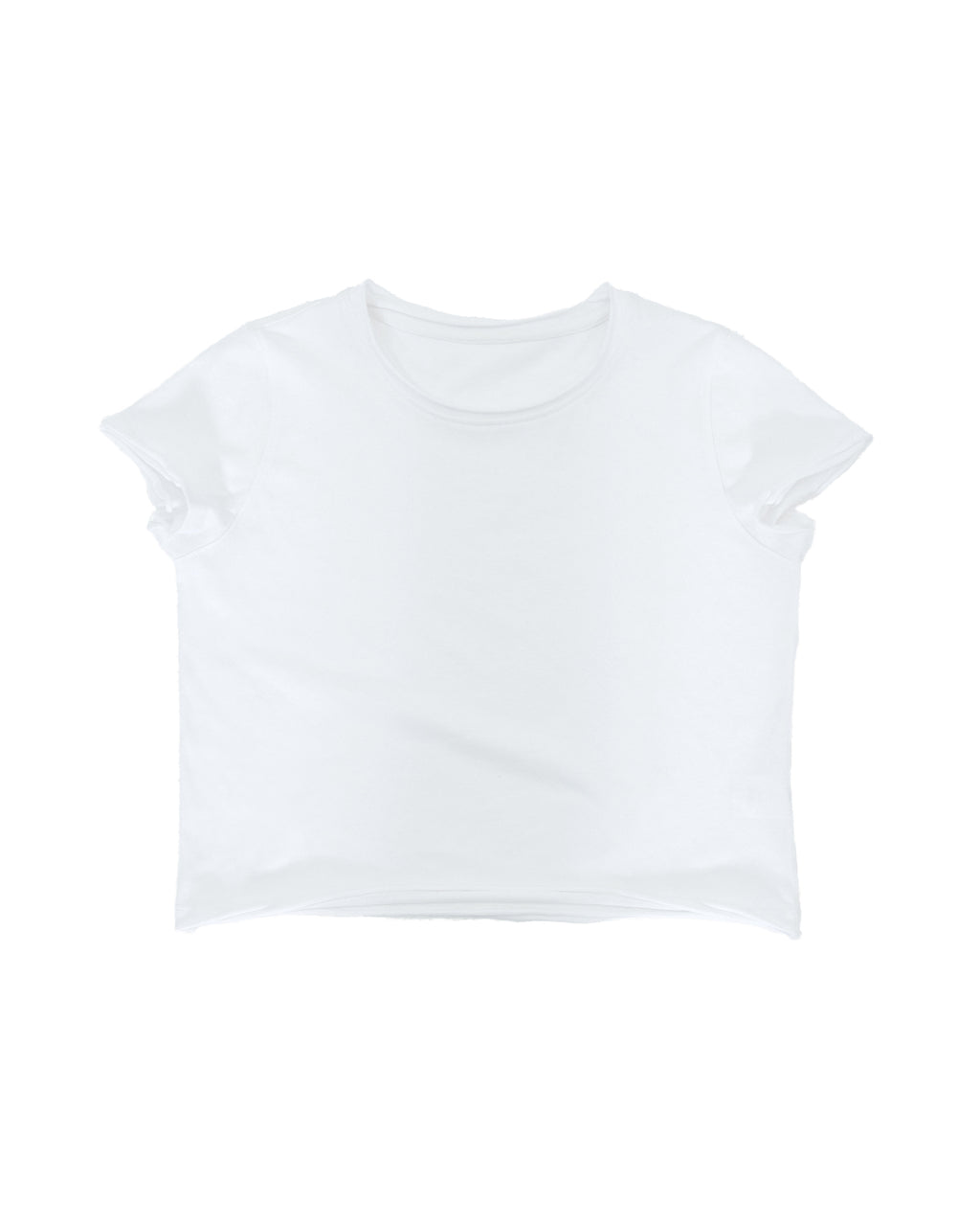 カットオフ クルーネックTシャツ｜ホワイト