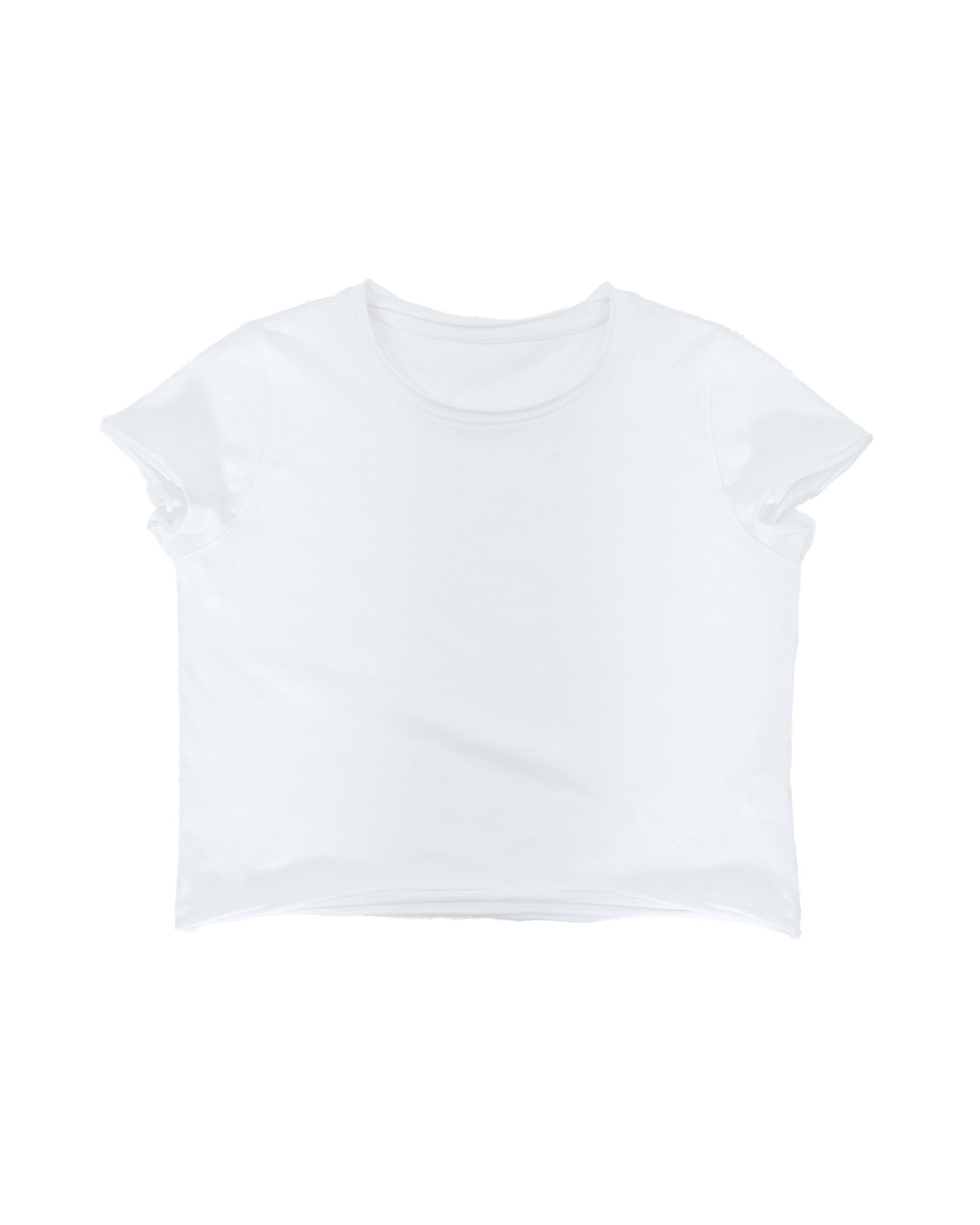 カットオフ クルーネックTシャツ｜ホワイト