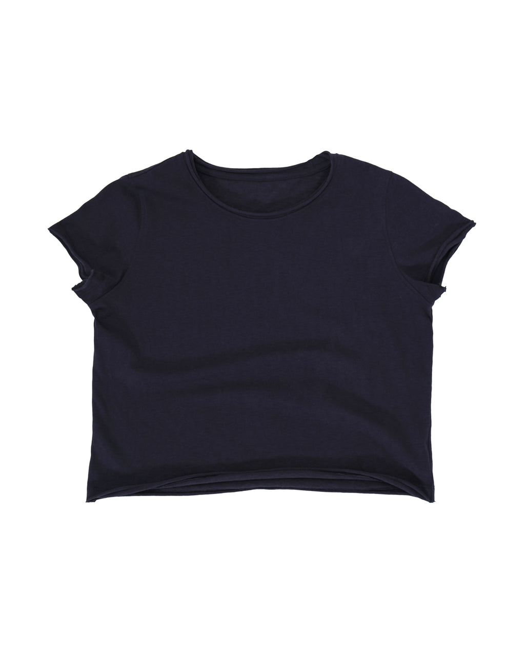 カットオフ クルーネックTシャツ｜ネイビー