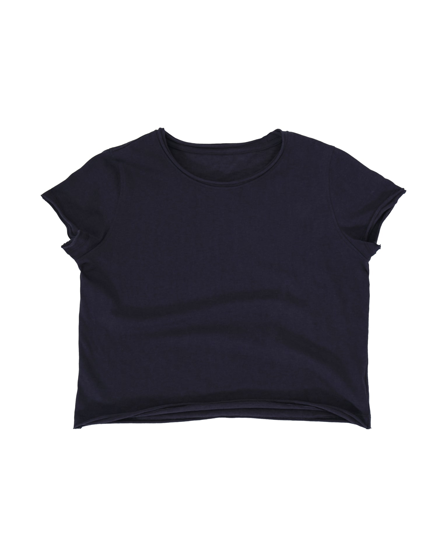 カットオフ クルーネックTシャツ｜ネイビー