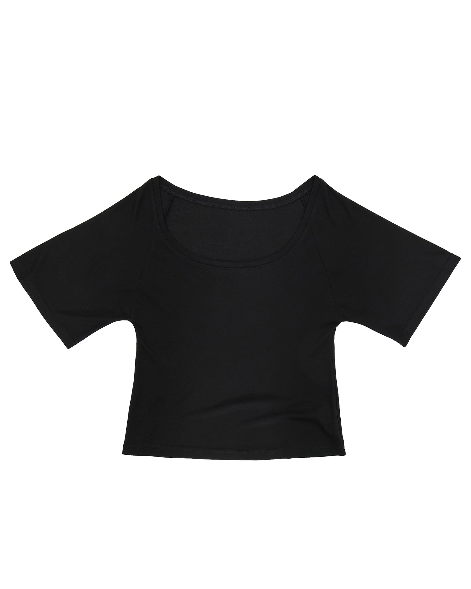 ワイドネック オフショルダーTシャツ｜ブラック