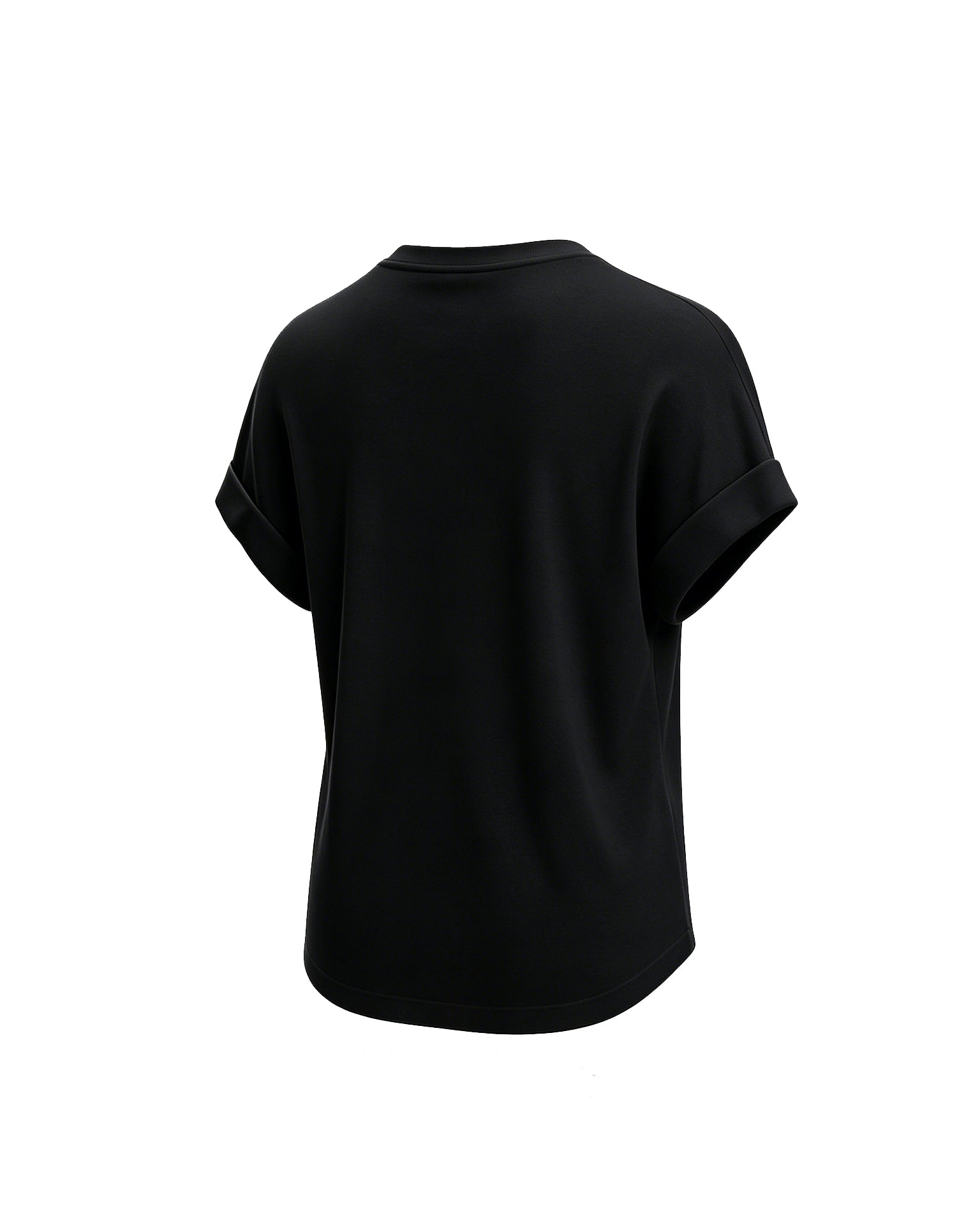 ロールスリーブ ルーズTシャツ｜ブラック