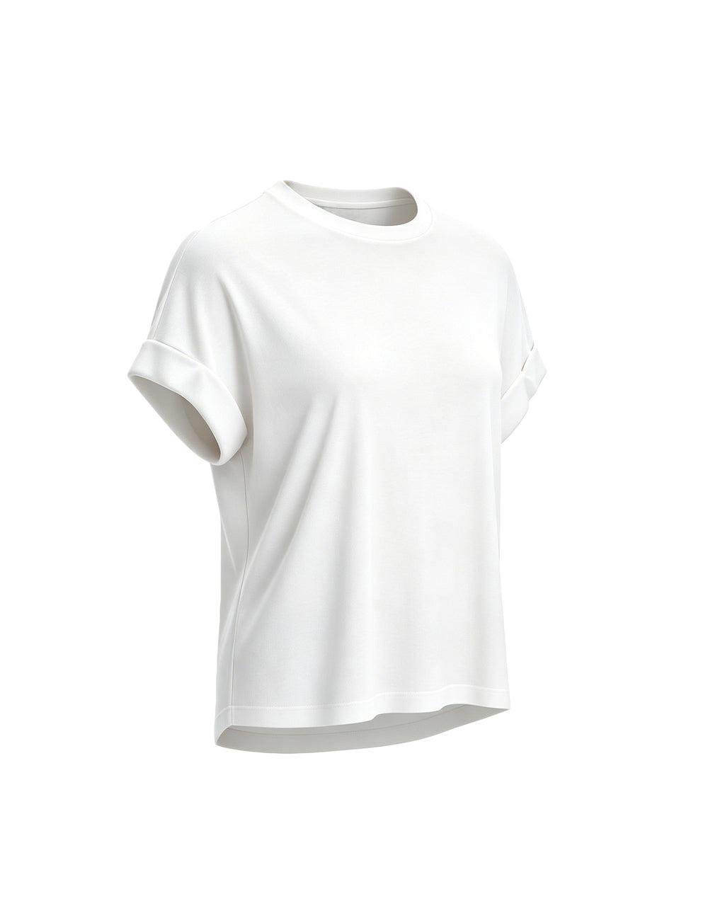 ロールスリーブ ルーズTシャツ｜ホワイト