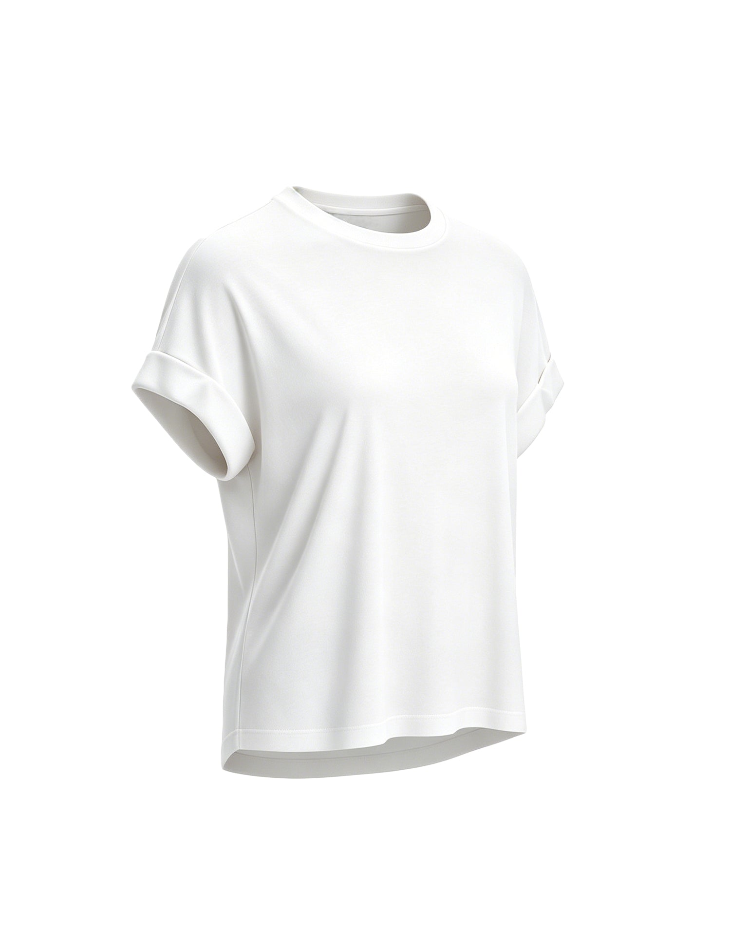 ロールスリーブ ルーズTシャツ｜ホワイト